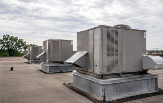 Packaged rooftop HVAC units on a commercial building in Decatur, Alabama